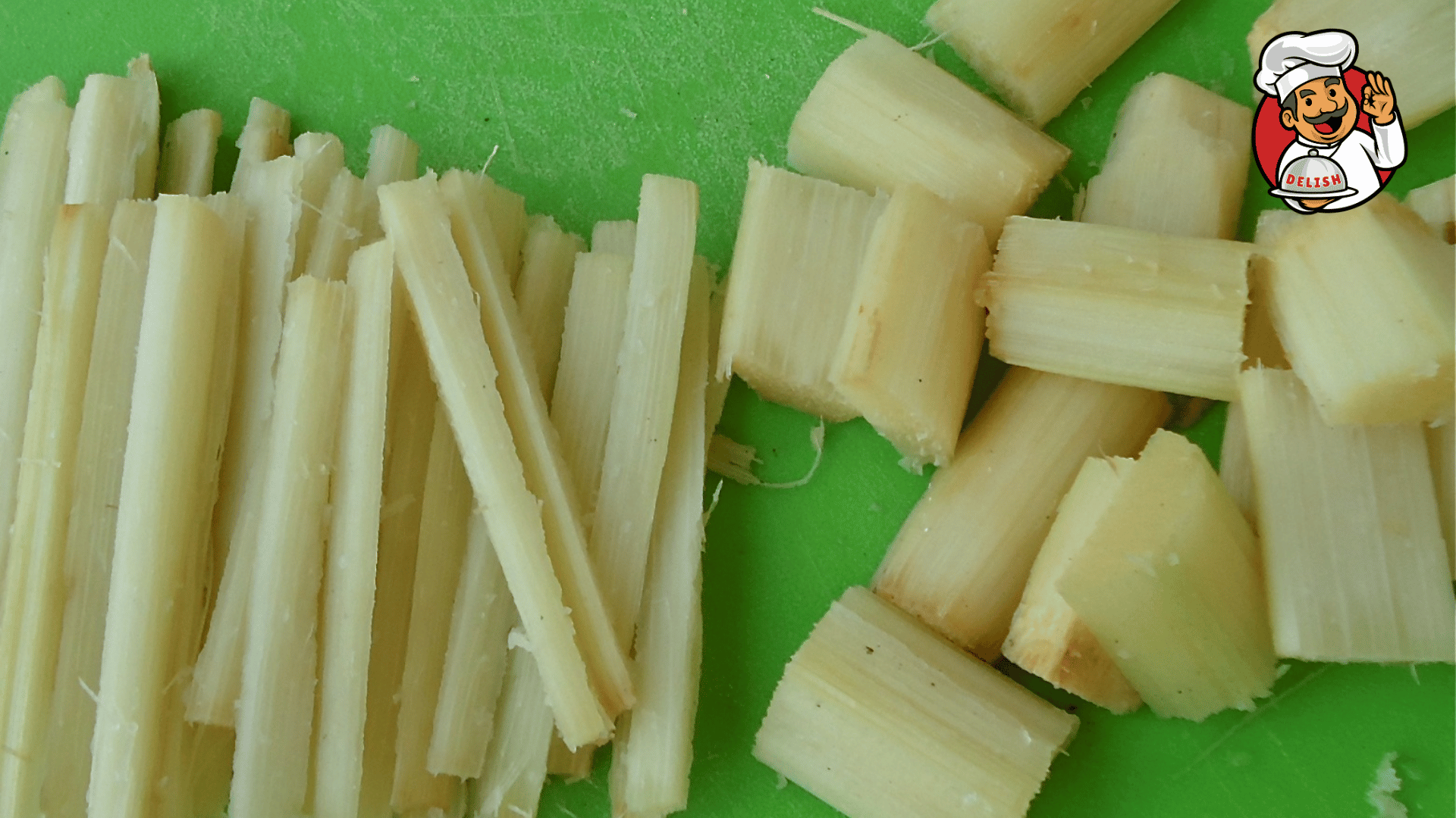 Cut Sugarcane into small pieces