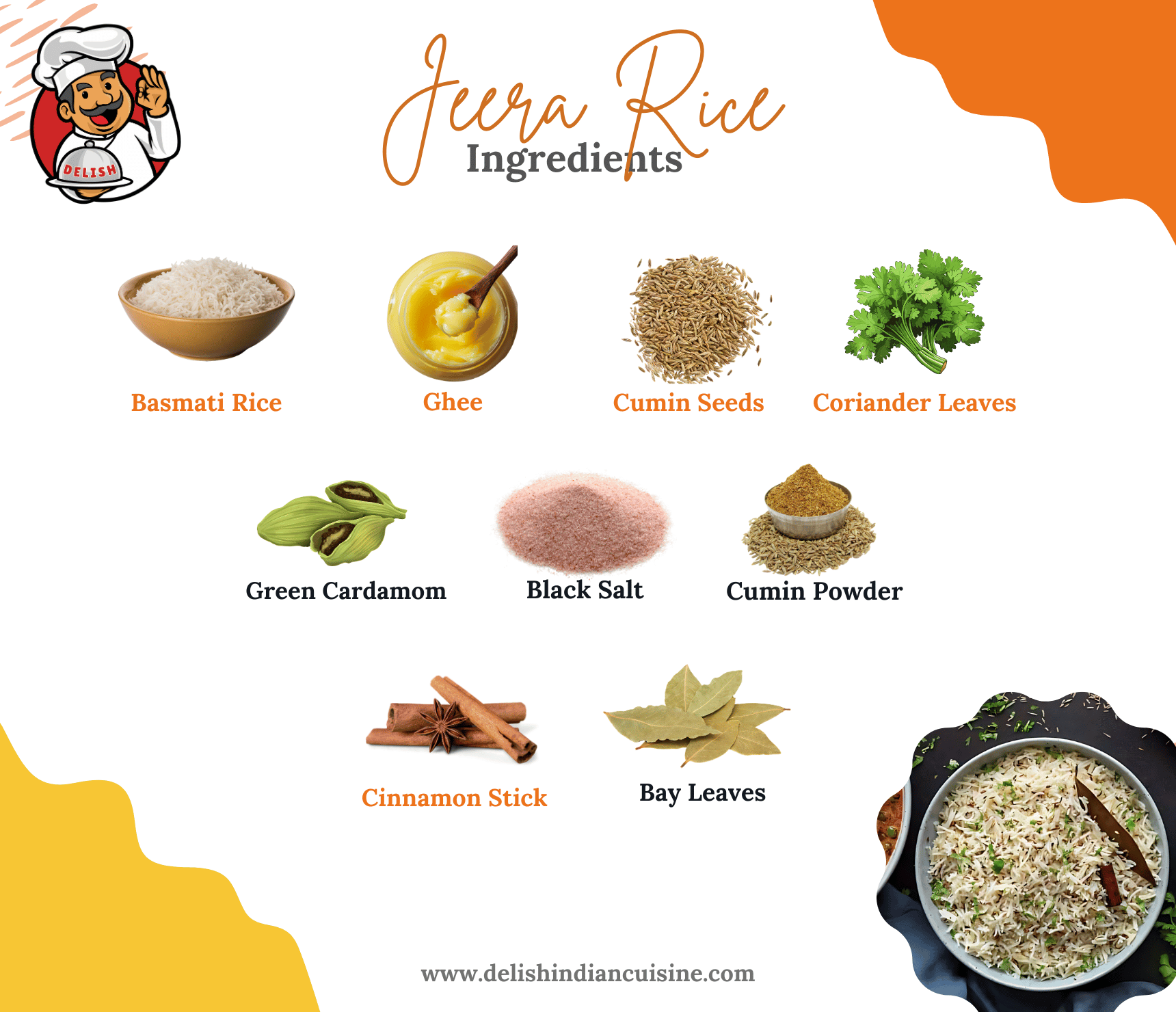 Jeera Rice Ingredients