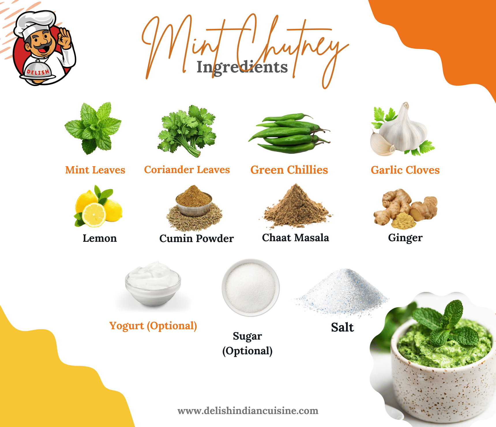 Mint Chutney Ingredients